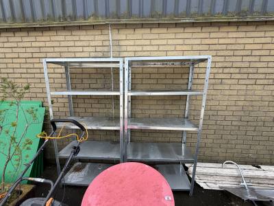 PAIR OF METAL GARAGE SHELVES
