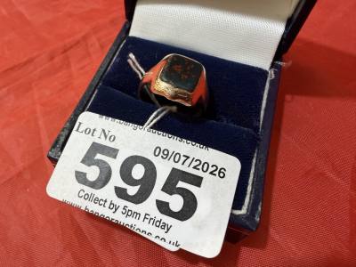 9CT SIGNET RING (SIZE H) (3.8 GRAMS)