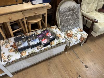 RATTAN CHAIR + OTTOMAN