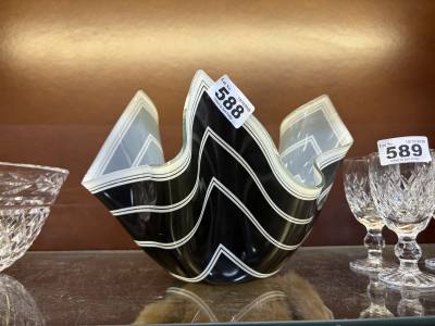 MID CENTURY GLASS HANKY BOWL