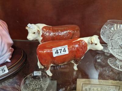 2 X BESWICK HEREFORD COWS
