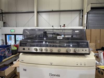 SILVER MATRIX RADIO + TURNTABLE 