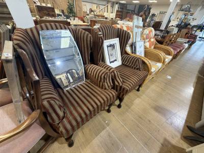 PAIR OF FABRIC CHAIRS