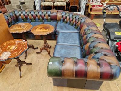 LEATHER CORNER CHESTERFIELD SUITE