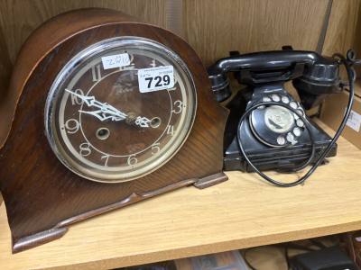 VINTAGE PHONE + CLOCK