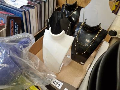 BOX OF NECKLACE DISPLAY STANDS