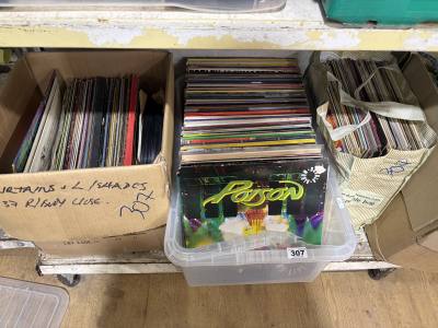 2 X BOXES + BAG OF RECORDS