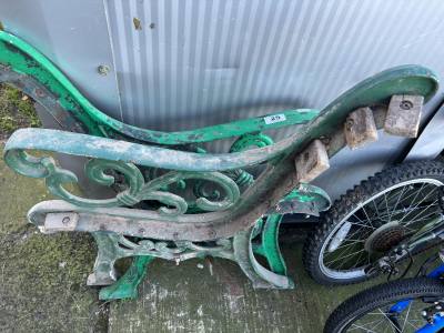 PAIR OF CAST SEAT ENDS
