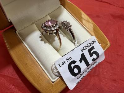9CT WHITE GOLD RING + OTHER (FOR REP)