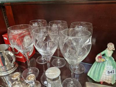 6 X R.U.C WINE GLASSES