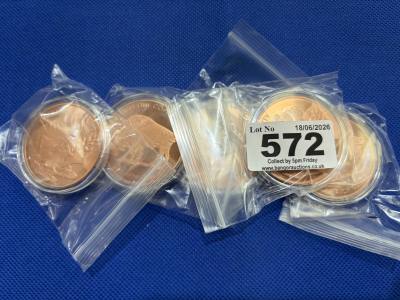 5 X 1 Oz 999 COPPER COINS