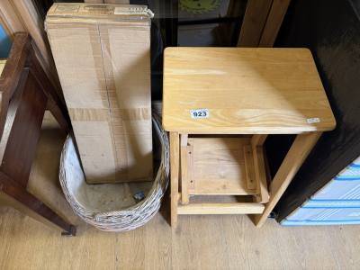 STOOL, BASKET + BOXED TOWEL RAIL