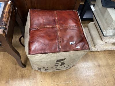 LEATHER TOP POUFFE