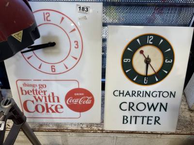 COKE + BITTER ADVERT CLOCKS