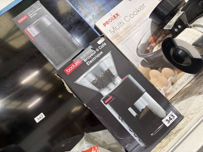 NEW BODUM BISTRO COFFEE MACHINE + ELECTRIC COFFEE GRINDER