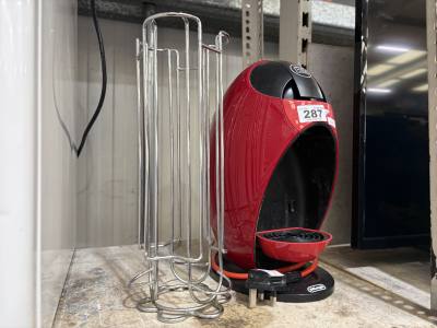 DELONGHI COFFEE MAKER + POD STAND