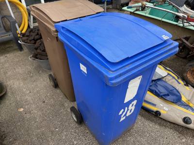 BLUE + BROWN WHEELIE BIN