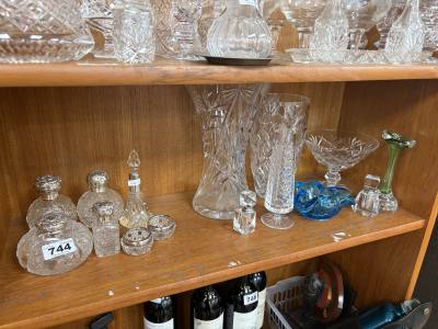 LOT OF SILVER TOP BOTTLES + SILVER RIM SALTS