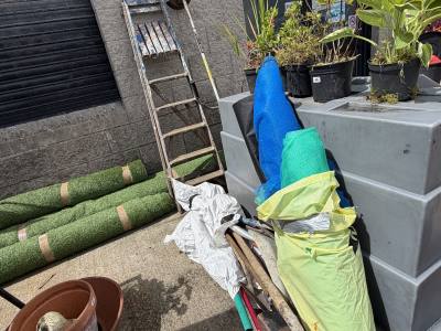 2 X LOTS OF GARDEN TOOLS + LADDER
