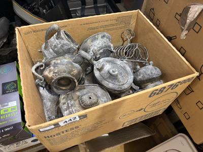 BOX OF SILVERPLATE