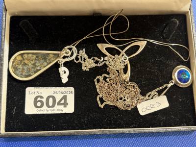 3 X SILVER NECKLACES