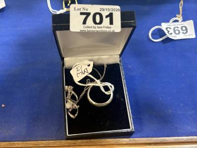 SILVER CHAIN, PENDANT + RING