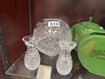 3 X WATERFORD CRYSTAL VASES