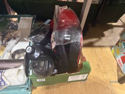 BOX OF SPORTS EQUIPMENT