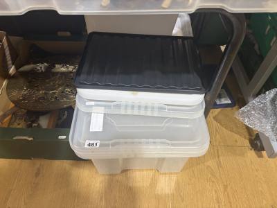 LOT OF PLASTIC BOXES