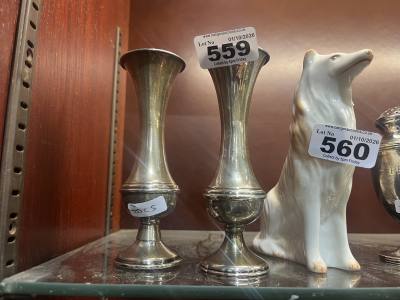 PAIR OF SILVER BUD VASES (148 GRAMS WEIGHTED)