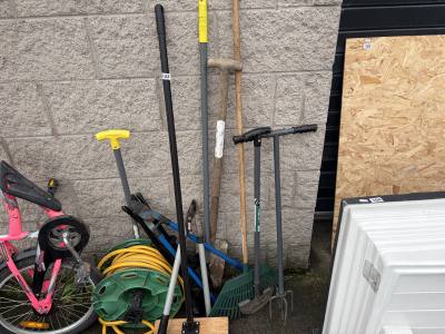 LOT OF TOOLS + HOSE REEL