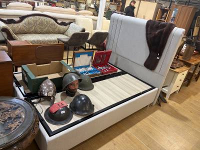 FABRIC DOUBLE STORAGE BED