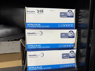 3 X BOXES OF MEDIUM BLUE GLOVES