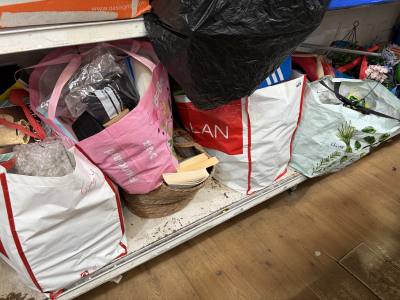 8 X BAG LOTS OF ASSORTED ITEMS + BOX + WEED SPRAYER