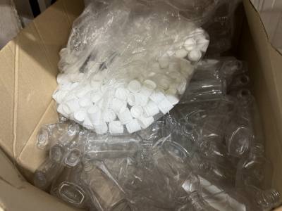2 X BOXES OF EMPTY PLASTIC BOTTLES + CAPS