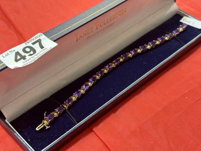 9CT AMETHYST TENNIS BRACELET