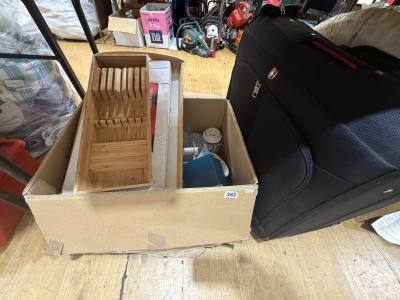 BOX LOT + SUITCASE