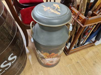 HAND PAINTED MILK CHURN 