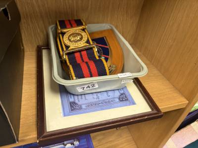 MILITARY PLAQUE + BELT + CERTIFICATE