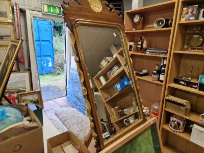 GILT MAHOGANY + FRETWORK MIRROR