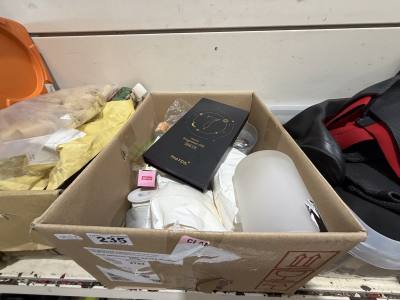 BOX OF CANDLES ETC