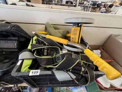BOX OF HARNESSES ETC
