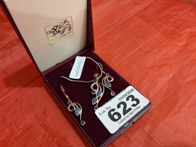 SILVER CHAIN, PENDANT + EARRINGS