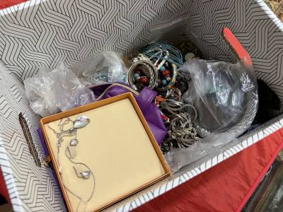 BOX OF DRESS JEWELLERY