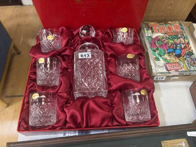 ROYAL BRIERLEY CRYSTAL DECANTER + TUMBLERS