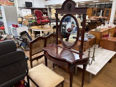 ORNATE HALL STAND + STOOL