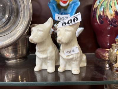2 X BELLEEK DOGS