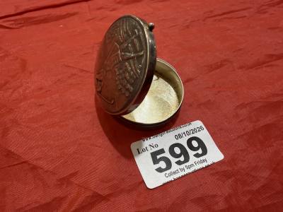 SILVER GOLF PILL BOX