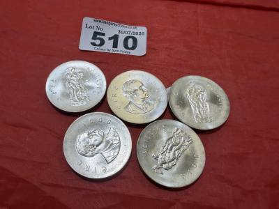 5 X 1966 PEARCE SILVER COINS