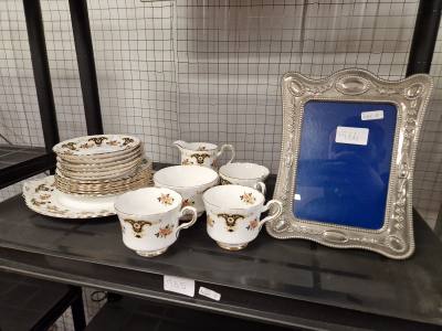 ROYAL STAFFORD CHINA + SILVERPLATE FRAME